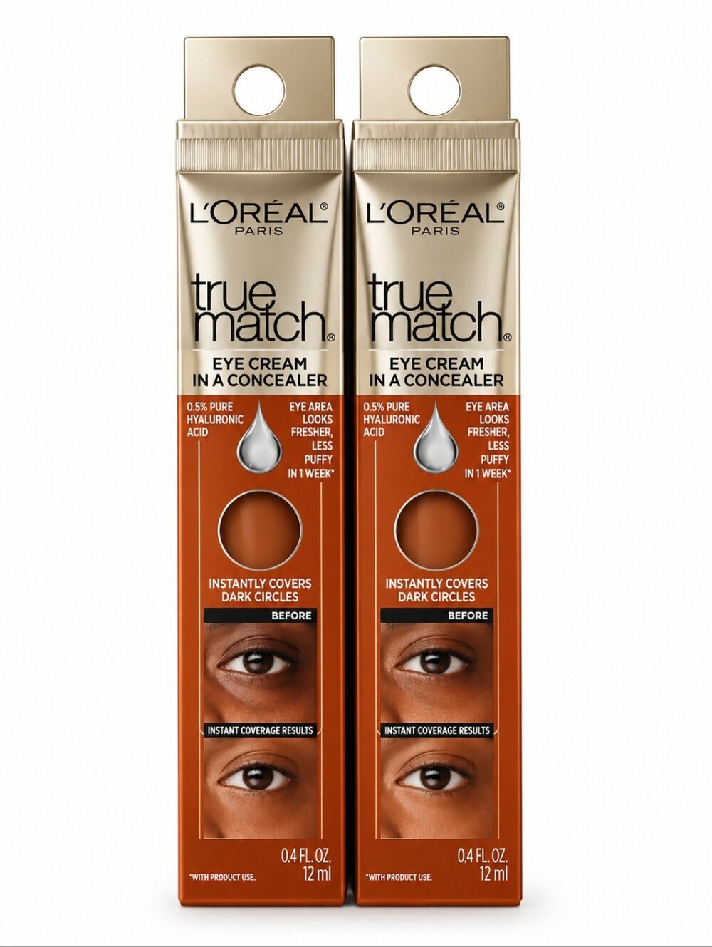 2 x L'Oreal Paris True Match Eye Cream in A Concealer, Dark N7-8